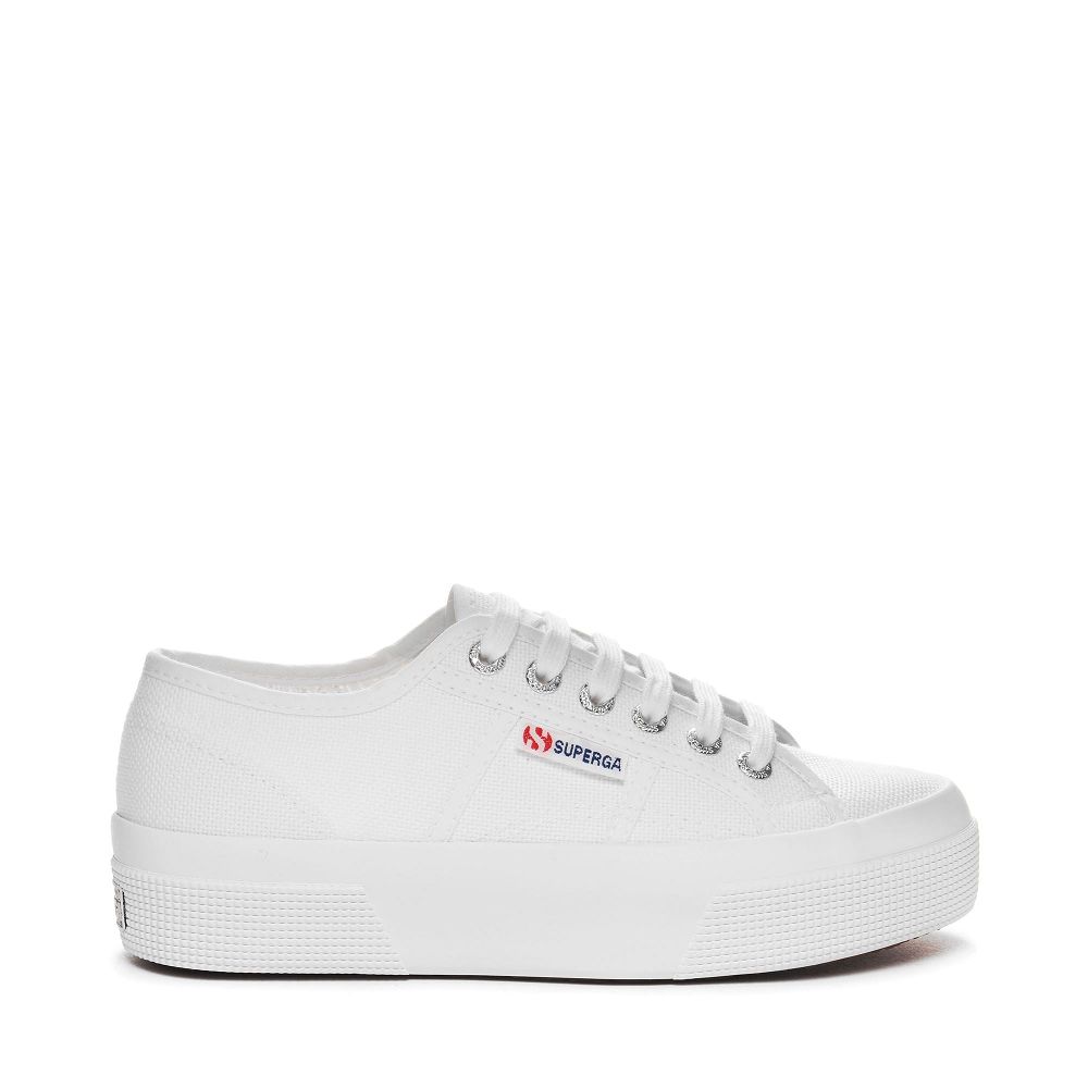 Superga 2740 White Platform Sneakers - Women's USA | US7658925